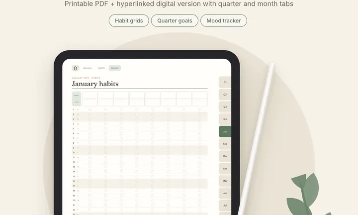 2027 Habit Tracker & Goal Planner product preview